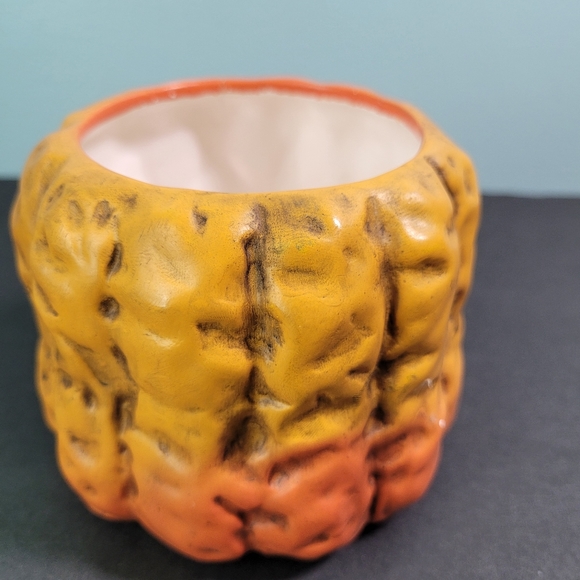 Ceramic Jack-O-Lantern Candle Holder Halloween 3.5" New Holland Floral VTG 1995 - Picture 10 of 14